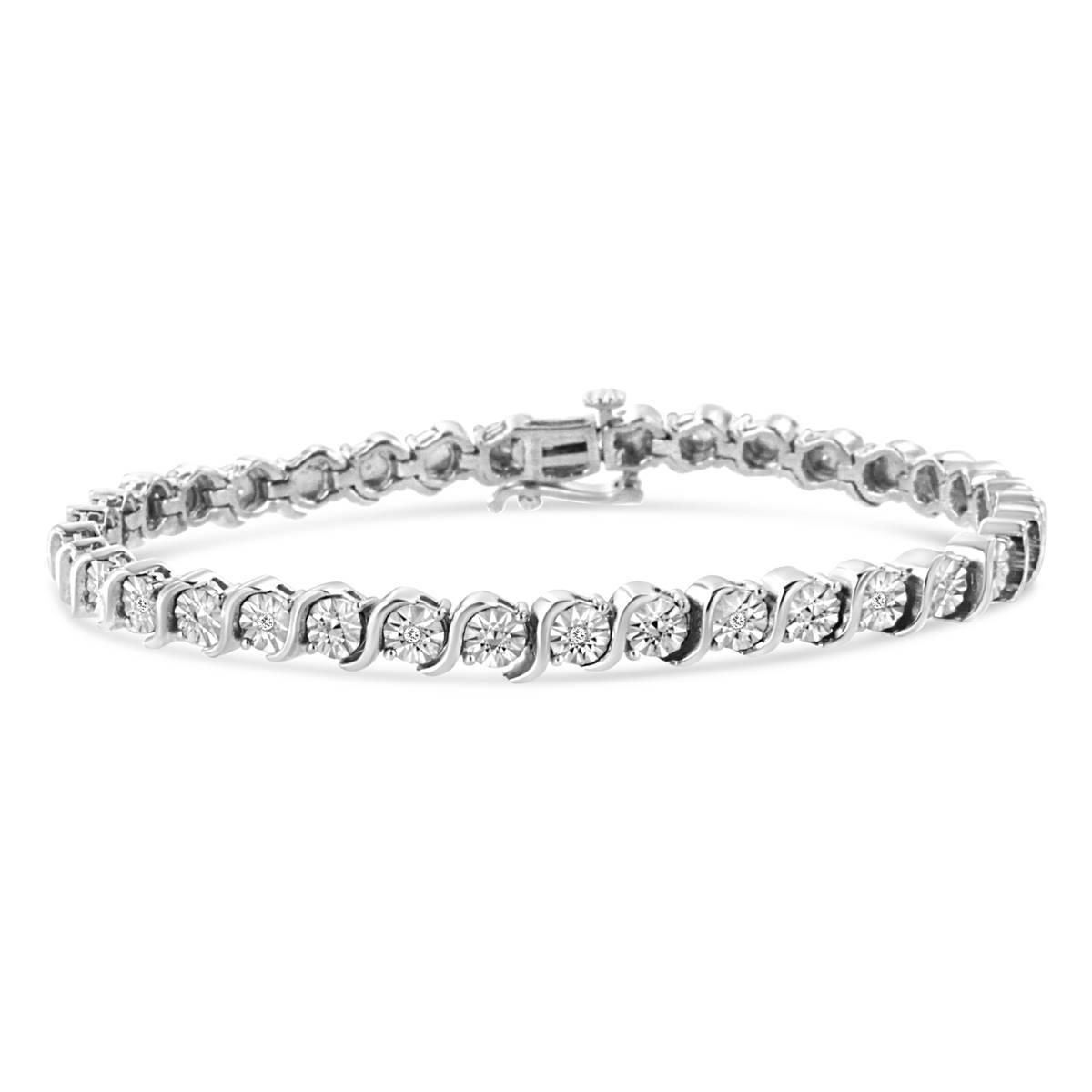 Haus of Brilliance Sterling Silver 1/10ctw. Tennis Bracelet