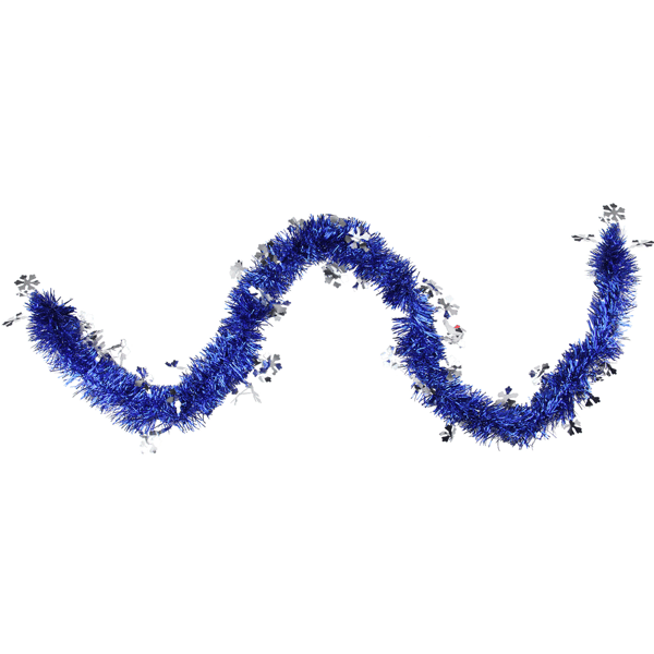 Northlight 50ft. Lavish Blue Christmas Tinsel Snowflake Garland - image 