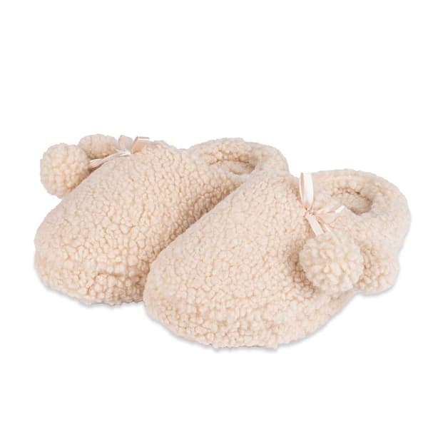 Womens Jessica Simpson Berber Pom Clog Slippers