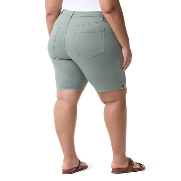 Plus Size Gloria Vanderbilt Amanda Bermuda Shorts w/ Slit Hem