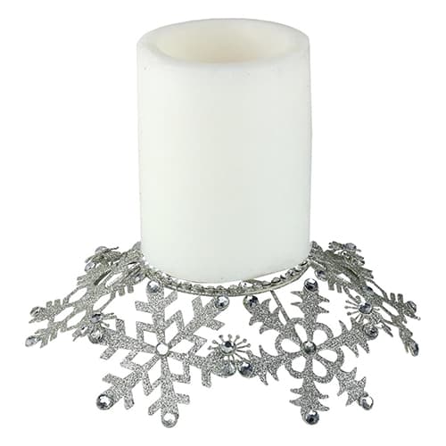 Northlight Seasonal Snowflake Embellished Pillar Candle Holder - image 