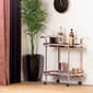 South Shore Maliza Rose Gold and Glass Bar Cart - image 2