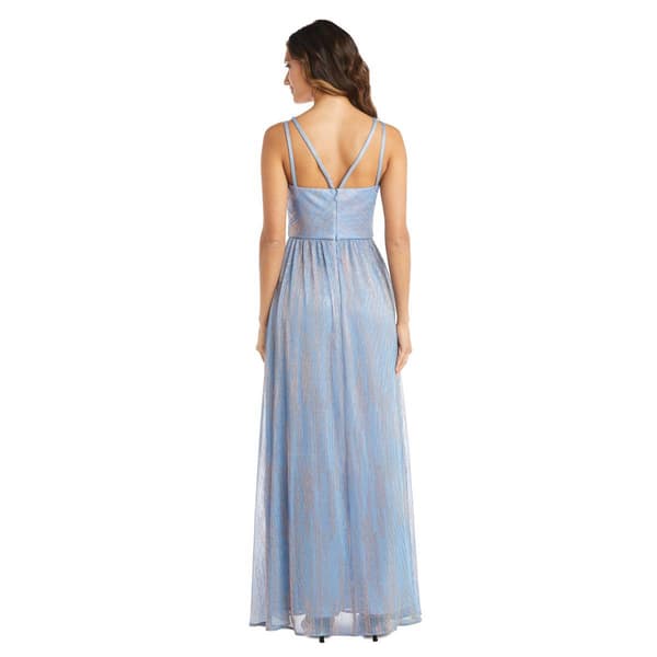 Petite R&M Richards Long Shimmer V-Neck Dress