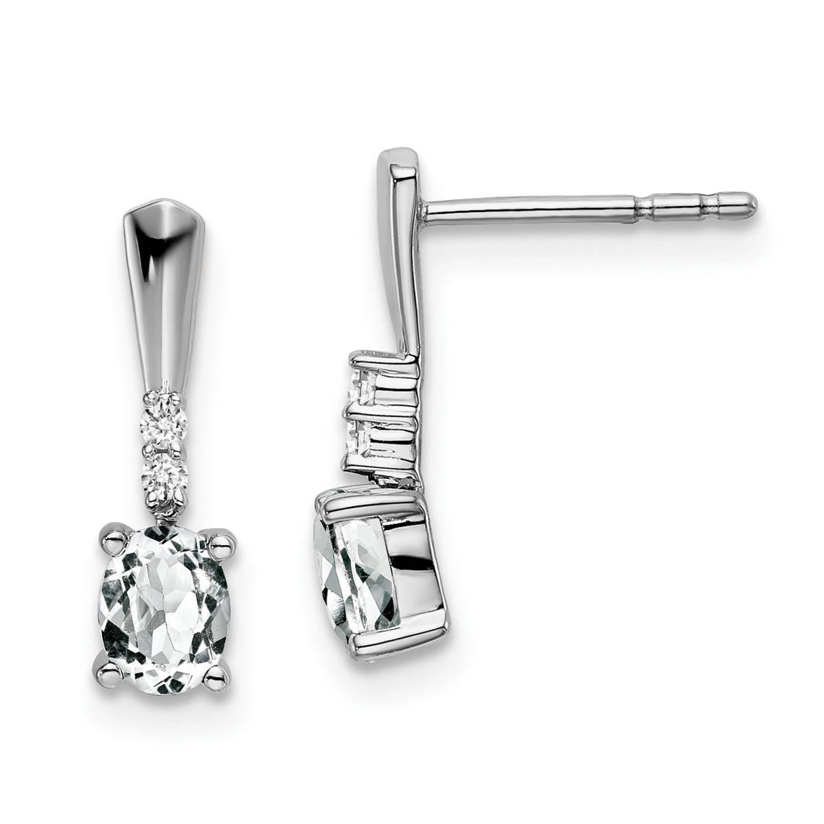 Gemstone Classics™ 14kt. White Gold White Topaz Earrings