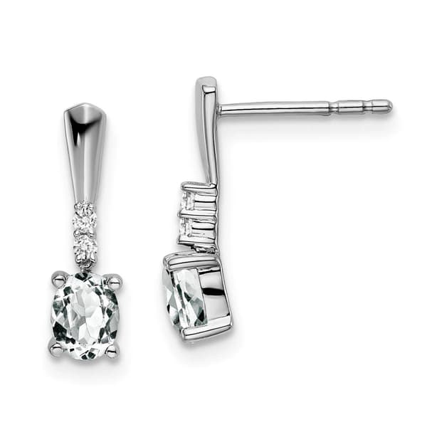 Gemstone Classics&#40;tm&#41; 14kt. White Gold White Topaz Earrings - image 