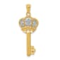 Gold Classics&#40;tm&#41; 14kt. Polished Fleur De Lis Crown Key Charm - image 1