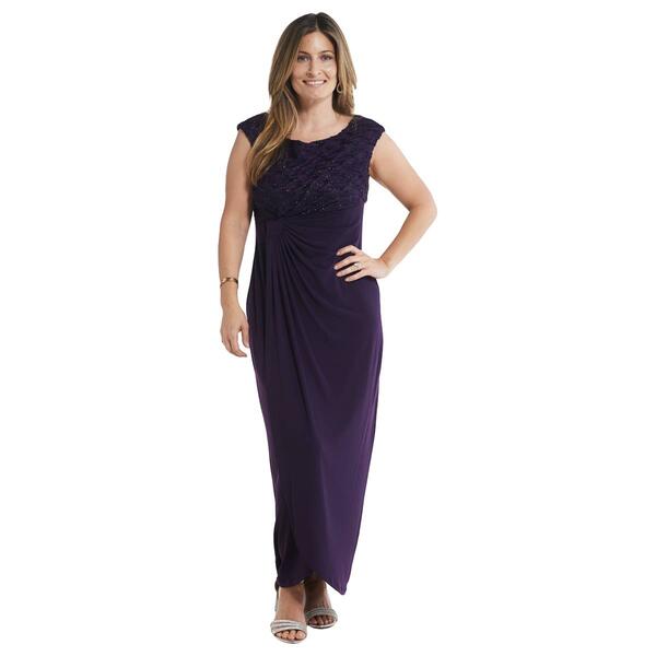 Petite Connected Apparel Sleeveless Eyelash Top Maxi Dress - image 