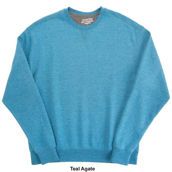 Mens North Hudson Suede Fleece Crew V-Notch Sweatshirt