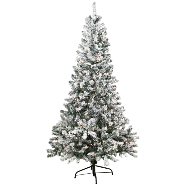 Northlight 6.5ft. Pre-Lit Medium Flocked Pine Christmas Tree
