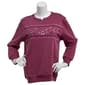 Petite Hasting & Smith Floral Stud Fleece Sweatshirt - image 1