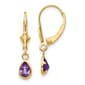 Gemstone Classics&#40;tm&#41; 14kt. Gold Pear Amethyst Dangle Earrings - image 1