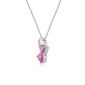 Gemminded Sterling Silver 5mm Heart Created Pink Sapphire Pendant - image 2