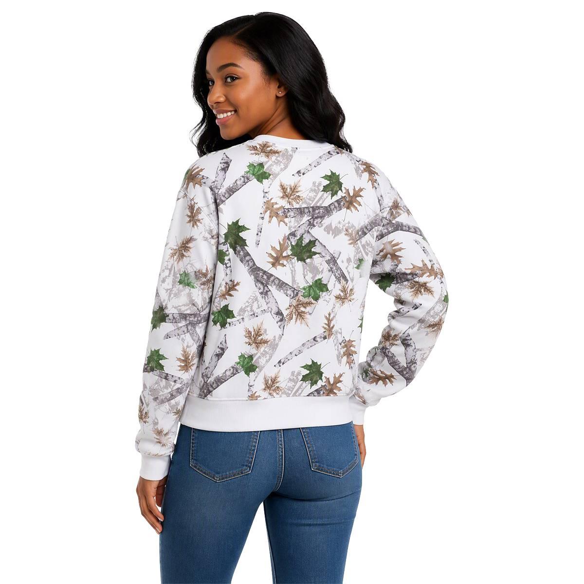 Juniors No Comment Fleece Applique Crew Neck Sweatshirt