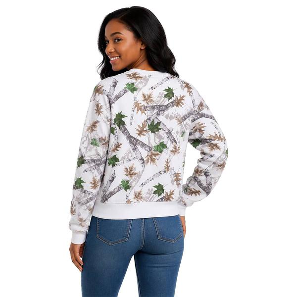 Juniors No Comment Fleece Applique Crew Neck Sweatshirt
