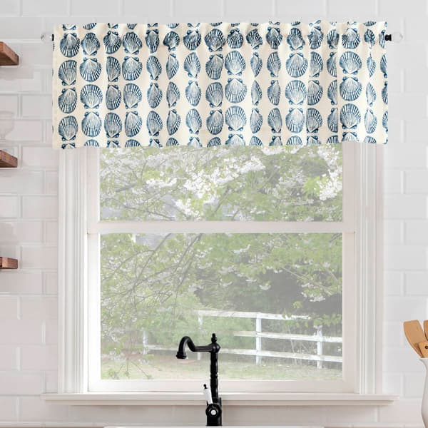 Seaside Print Textured Valance
