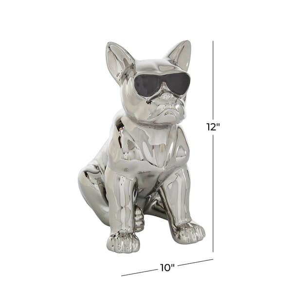 9th & Pike® Silver Ceramic Dog Sculpture
