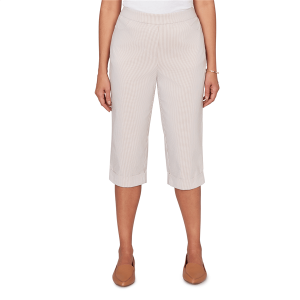 Womens Alfred Dunner Classics_S6 Stretch Stripe Clamdigger Capri - image 