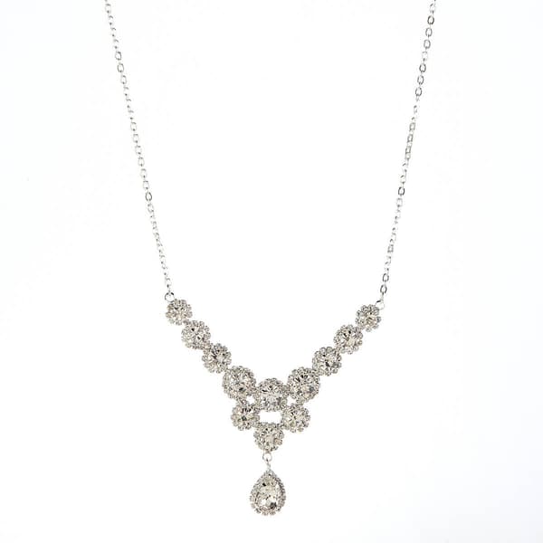 Rosa Rhinestones Silver-Tone Rhinestone Daisies Necklace - image 