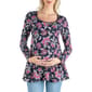 Plus Size 24/7 Comfort Apparel Floral Maternity Tunic Top - image 1