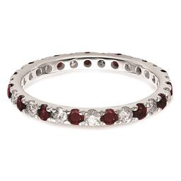 Pure Fire 14kt. White Gold Lab Created Ruby Eternity Band
