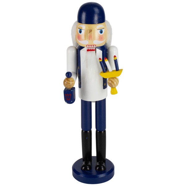 Northlight 14in. Blue & White Wooden Hanukkah Nutcracker - image 