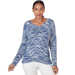 Plus Size Skye''s The Limit Sky And Sea Long Sleeve Sweater