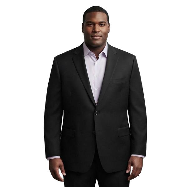 Mens Big & Tall Steve Harvey Birdseye Jacket - Black - image 