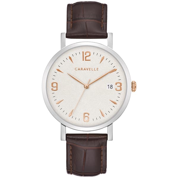 Mens Caravelle by Bulova Brown Leather Watch - 44A118