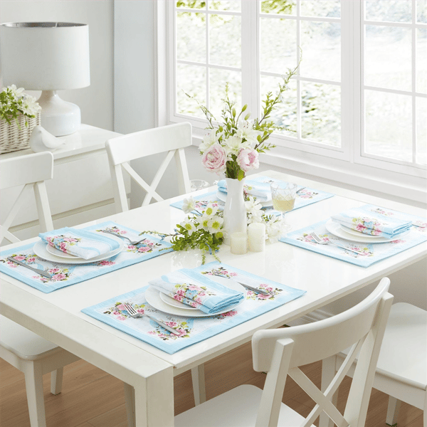 Threadmade Rose Cottage Engineered Napkins - Set of 8