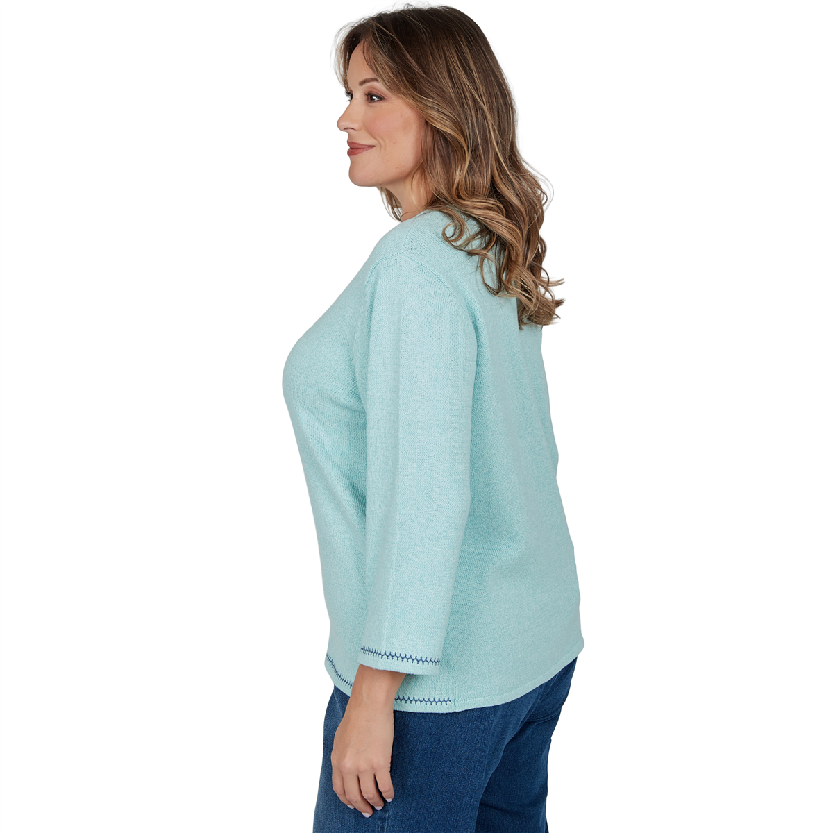 Plus Size Alfred Dunner Ann Arbor Floral Heart Sweater