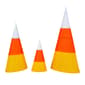 National Tree 3pc. Pre-Lit Candy Corn Cones - image 1