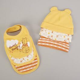 Baby Unisex Disney 6pc. Pooh & Bee Bib & Hat Set