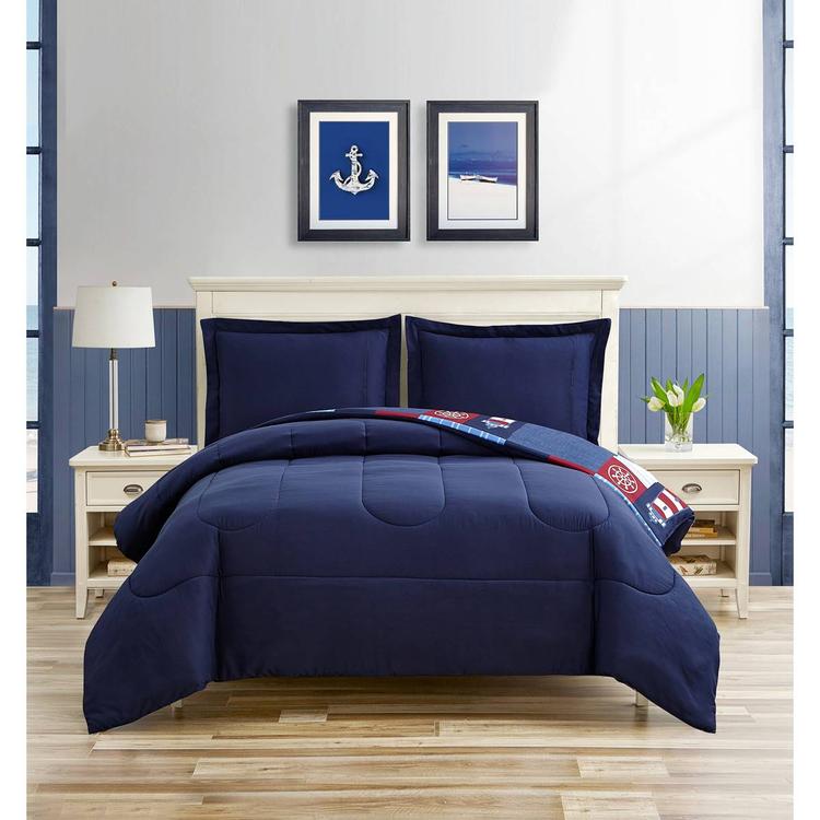 Home Retreat Nautical Patch Reversible Comforter Bedding Set