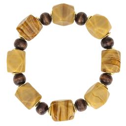 Ashley Cooper(tm) Gold-Tone Natural Multi-Beaded Stretch Bracelet