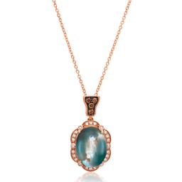 Le Vian(R) Peacock Aquaprase(tm) Chocolate & Vanilla Diamond Pendant