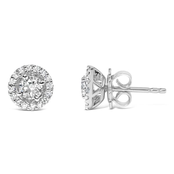 Haus of Brilliance 3/4ctw. Lab Grown Diamond Halo Stud Earrings