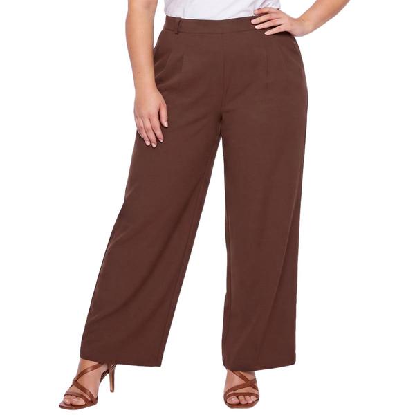 Plus Size NY Collection Pull On Solid Brushed Hacchi Pants - image 