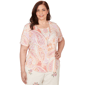 Plus Size Alfred Dunner Beachcomber Paisley Short Sleeve Tee Wit - image 1