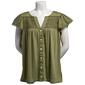 Womens New York Laundry Twisted Dolman Sleeve Crochet Top-Vanilla - image 1
