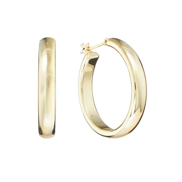 40mm Polished Gold Over Brass Hoop Earrings - image 