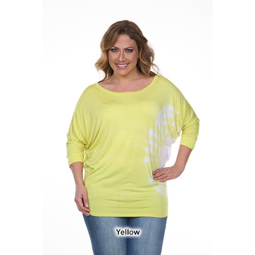 Plus Size White Mark Tie Dye Tunic