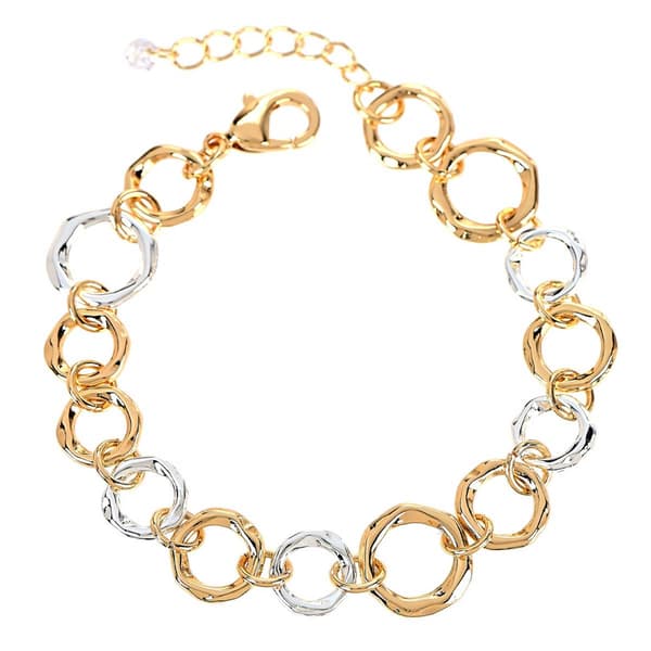 Design Collection Two-Tone Circle Link Bracelet - image 