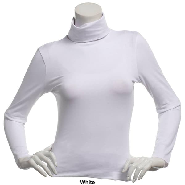 Juniors Aveto Long Sleeve Cotton Spandex Turtleneck Tee
