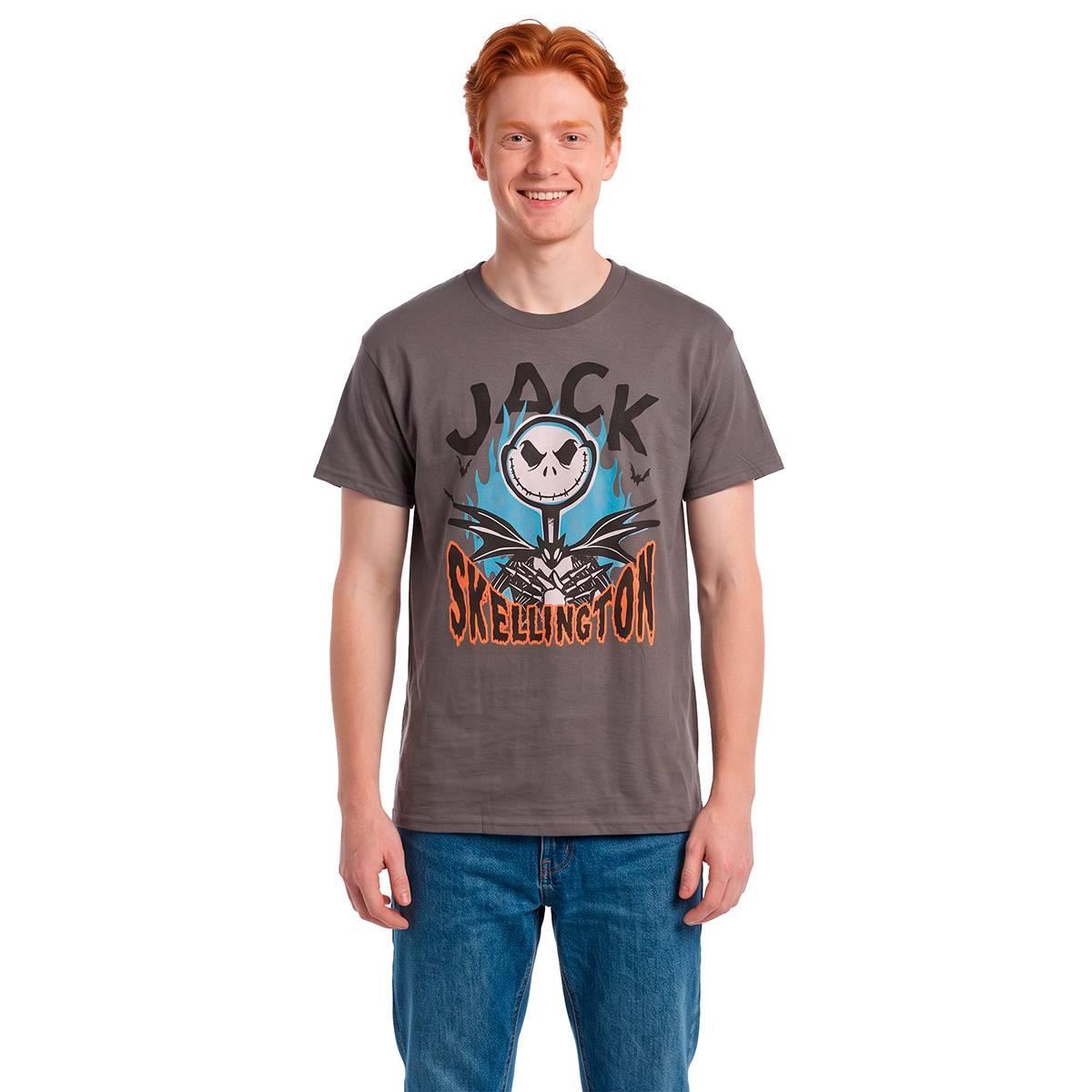 Young Mens Disney Skellington Flame Graphic Tee