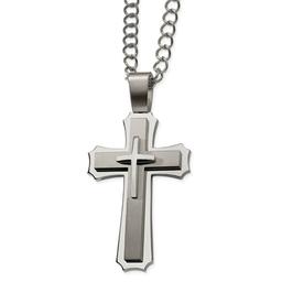 Mens Gentlemen's Classics(tm) Stainless Steel Cross Necklace