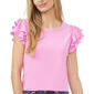 Womens Cece Double Ruffle Sleeve Solid Knit Top - image 1