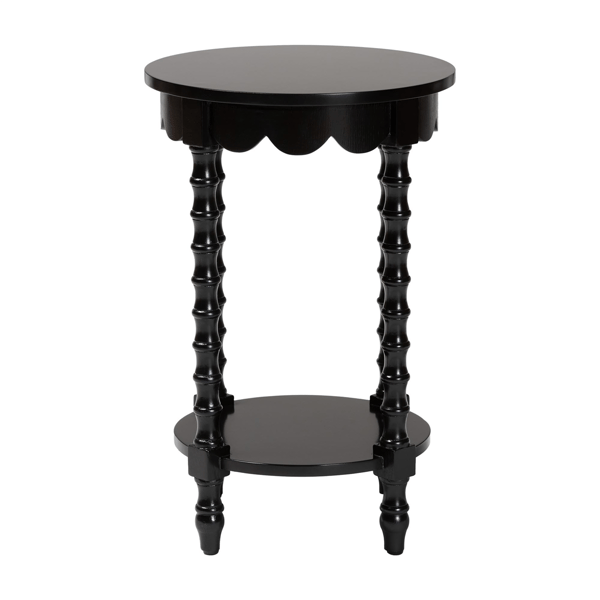 Baxton Studio Sally Round Nightstand with Bamboo Inspired Legs