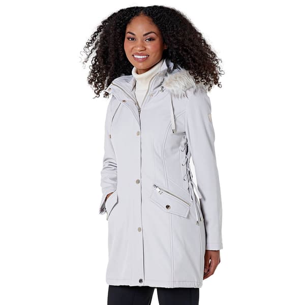 Womens Guess Softshell Walker w/Faux Fur Hood