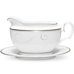 Noritake Platinum Wave Gravy Server & Tray