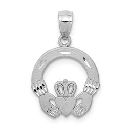 Gold Classics(tm) 14kt. White Gold Solid Claddagh Pendant